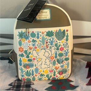 Loungefly Disney Stitch Floral Backpack - Cream, Green, Yellow